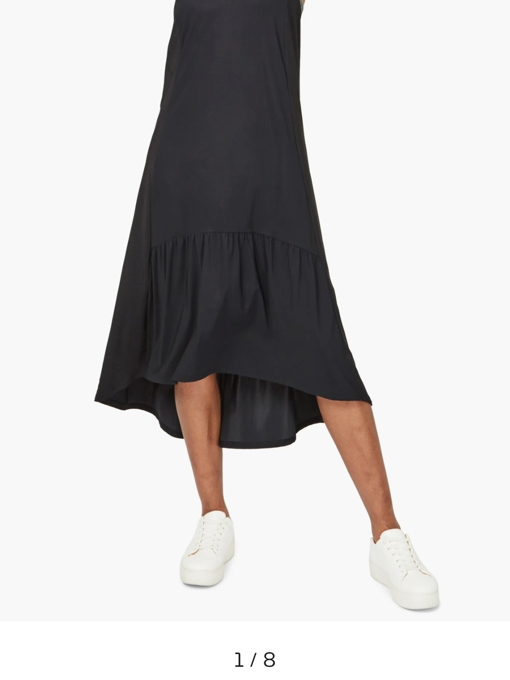 Sweaty Betty Explorer Ace Midi Dress Black Racerback High Low Hem Size L